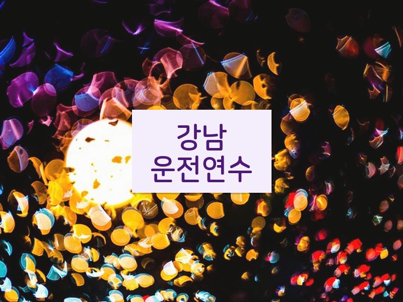 강남운전연수 후기