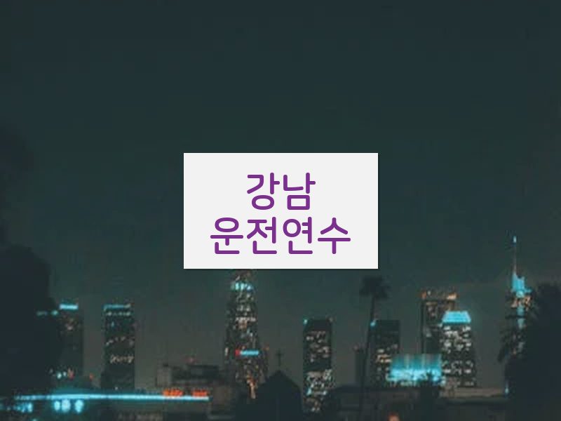 강남운전연수 후기