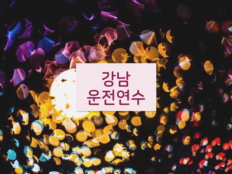 강남운전연수 후기