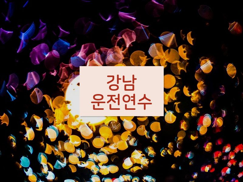 강남운전연수 후기