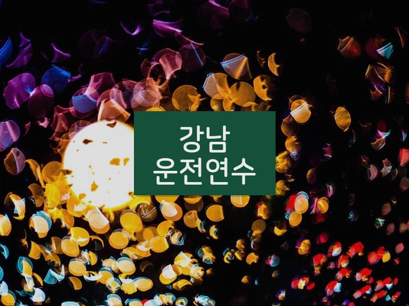 강남운전연수 후기