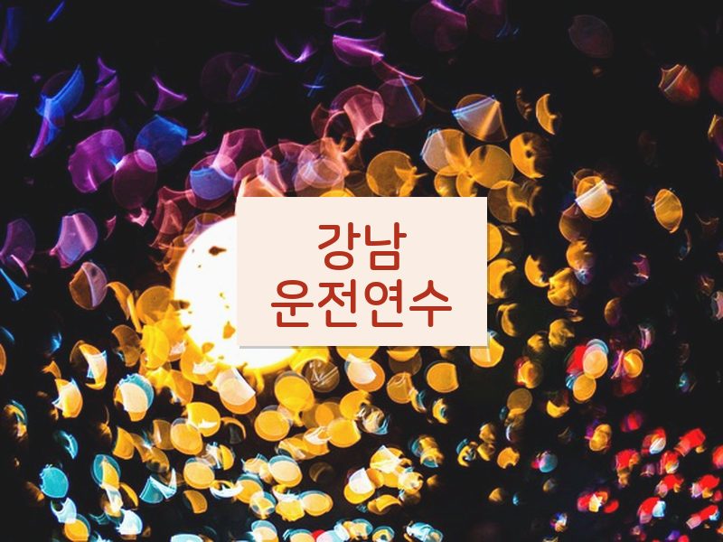 강남운전연수 후기