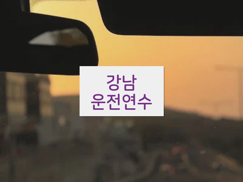 강남운전연수 후기