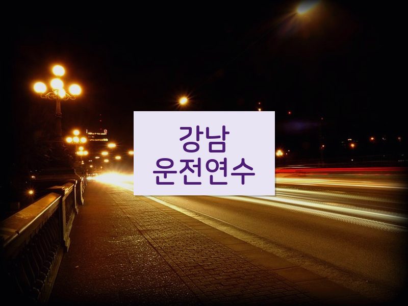 강남운전연수 후기